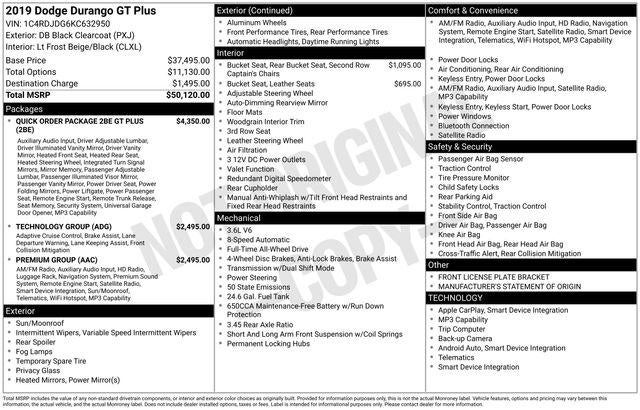 2019 Dodge Durango GT Plus AWD