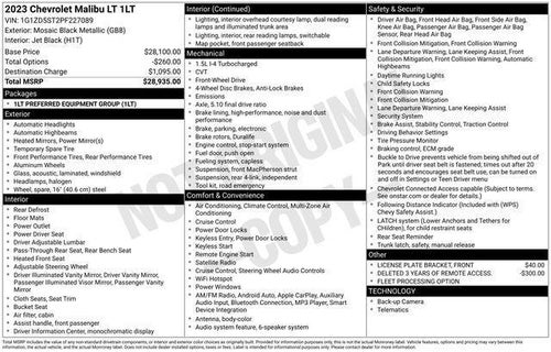 2023 Chevrolet Malibu 4dr Sdn 1LT
