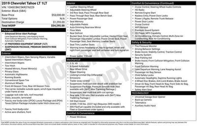 2019 Chevrolet Tahoe 2WD LT