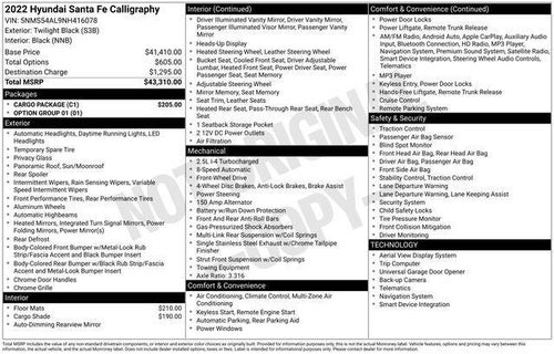 2022 Hyundai SANTA FE Calligraphy FWD