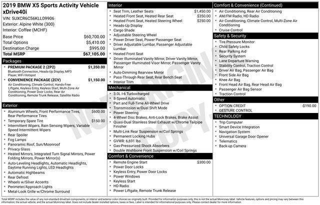 2019 BMW X5 xDrive40i Sports Activity Vehicle