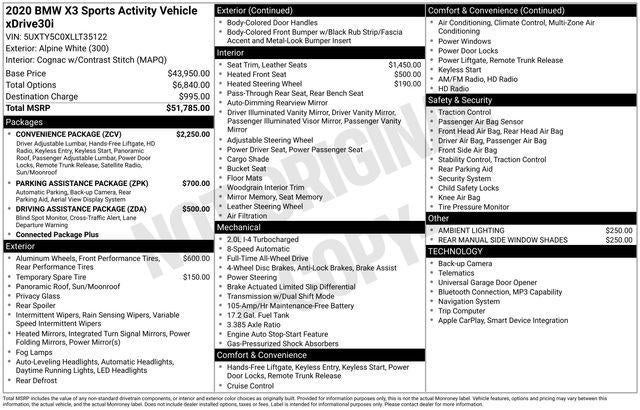 2020 BMW X3 xDrive30i Sports Activity Vehicle