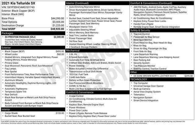 2021 Kia Telluride SX AWD