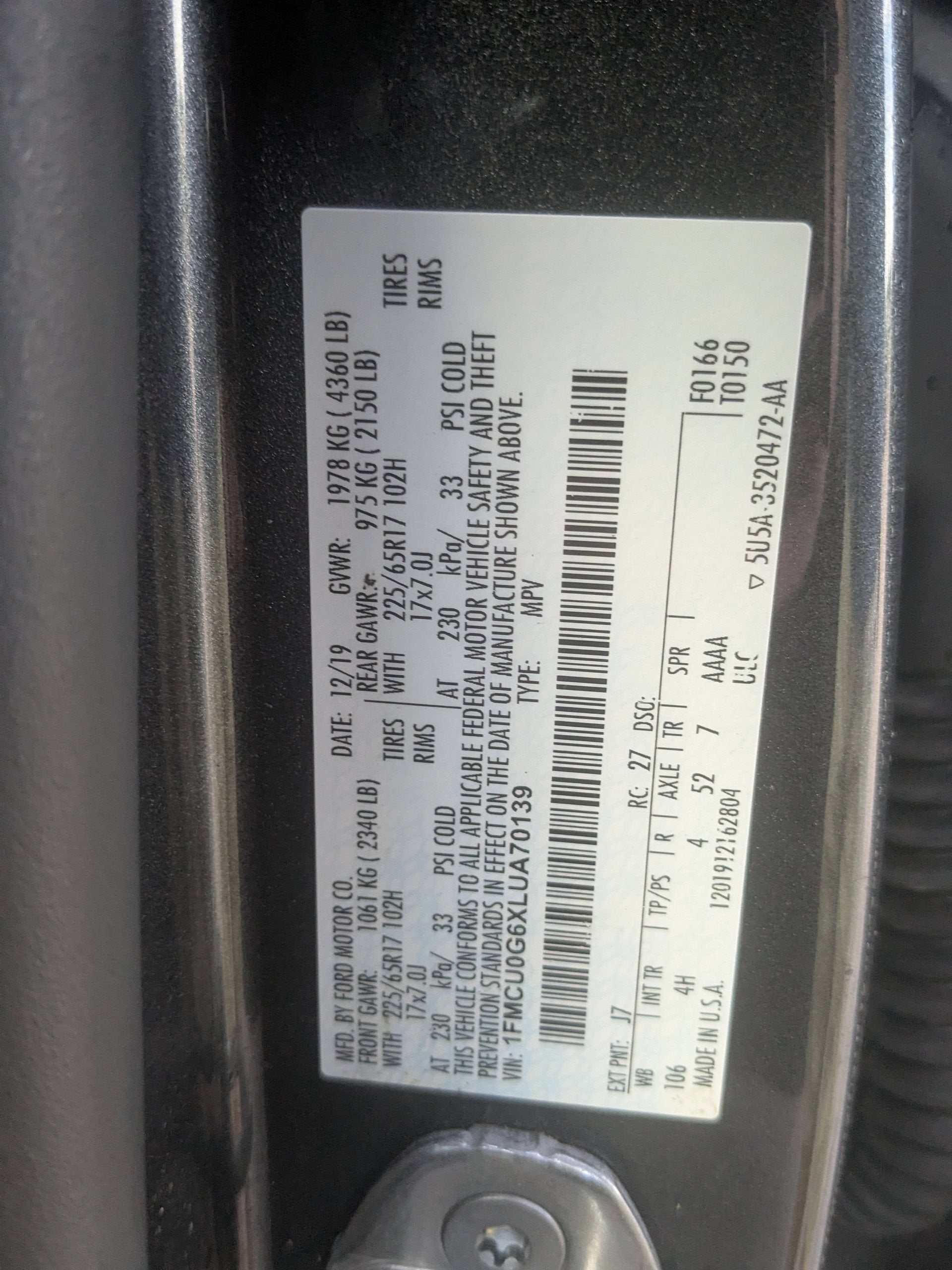 2020 Ford Escape SE
